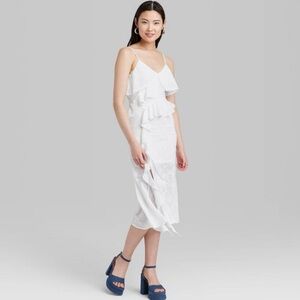 Wild Fable Women’s Ruffle Midi Dress - White XL